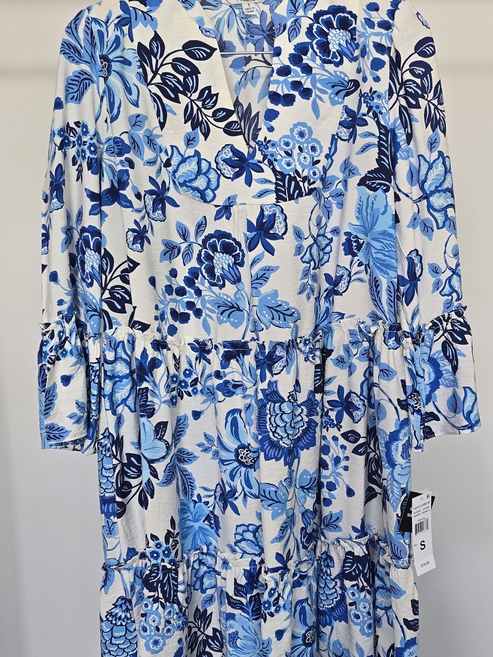 Signature Blue Floral V-Neck Tunic